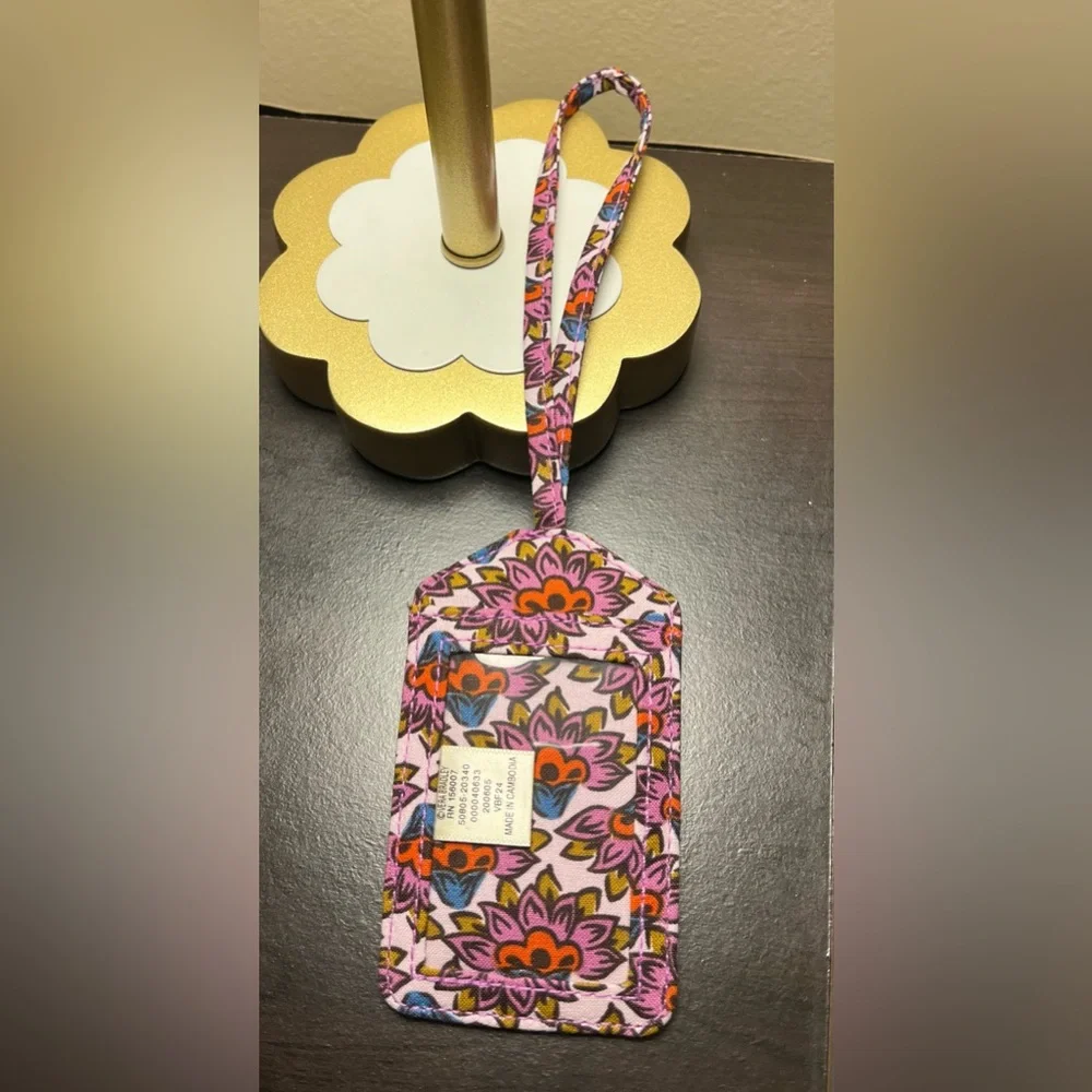Vera Bradley Cotton Essential Luggage Tag Scaevola Fan NWOT - Picture 8 of 8